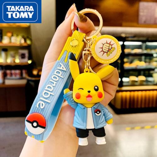 Takara Tomy Pokemon Pikachu Cute Creative Personality Portable Keychain Pendant Couple Gift