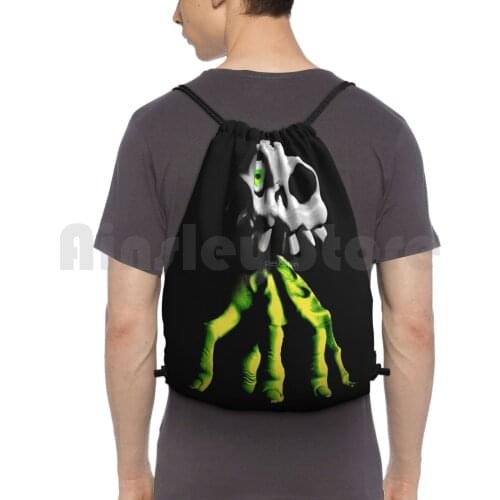 Sir Daniel Backpack Drawstring Bags Gym Bag Waterproof Undead Dead Metal Death Skull Sir Daniel Fortesque Black Dark