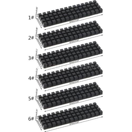 Black Graphene Heatsink M.2 NG-FF 2280 PCI-E NVME SSD Thermal Pad Hard Disk Cooler Radiator Heat Sink 67x18x1.5/2/2.5/3/4/6mm