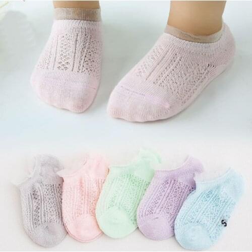Childrens Socks Summer Thin Breathable Mesh No-Show Socks Loose Mouth Short Tube 1-3 Years Old Socks Baby Socks
