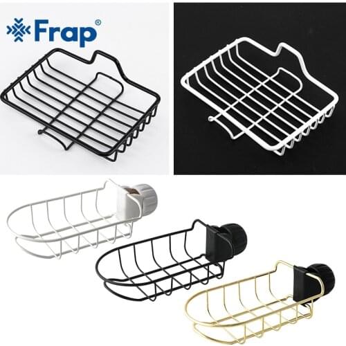 Frap home Accessories Iron Sink Hanging Punch Faucet Bathroom Hollow Out ShelvesKitchen Drain Storage Rack Organizer