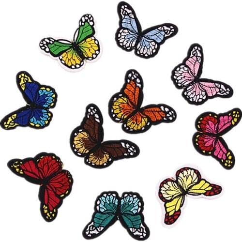 GUGUTREE embroidery buttlefly patches animal patches badges applique patches for clothing ZK-138