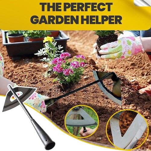 Steel Hardened Hollow Hoe Handheld Weeding Rake Planting Vegetable Farm Garden Tools Agriculture Tool Weeding Accessories
