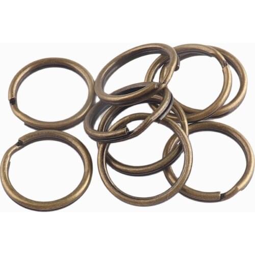 Key Ring 20pcs Antique Bronze Jump Ring 15mm Iron KeyChain Replacement DIY accessories Jewelry Purse Handbag Bag Making Hardware