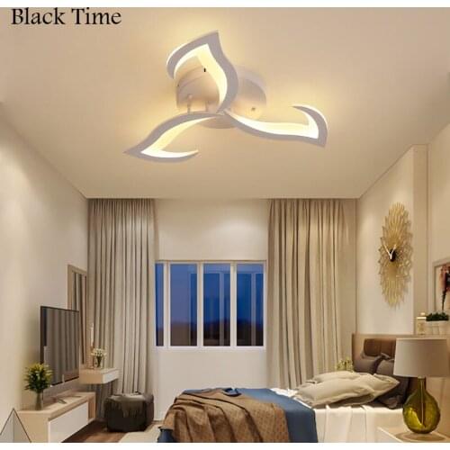 Black White LED Chandelier Home Indoor Lighting For Living Room Bedroom Kitchen Decor Ceiling Chandeliers Aisle Corridor Lamps