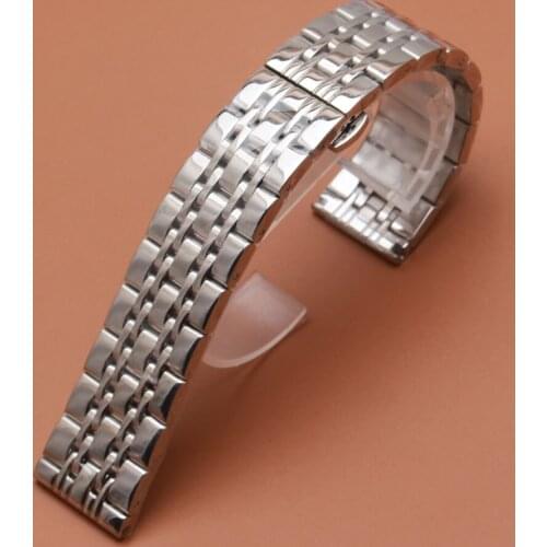 High Quality Metal Watch band 14mm 16mm 18mm 20mm 22mm 23mm Silver Stainless Steel Mens Metal Bracelets Watch Band Strap polish