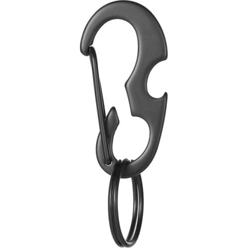 Edc Multifunctional D-shaped Buckle Metal Carabiner Bottle Fast Opener Spring Hook Hanging Buckle Hanging Key Ring Outdoor Tools