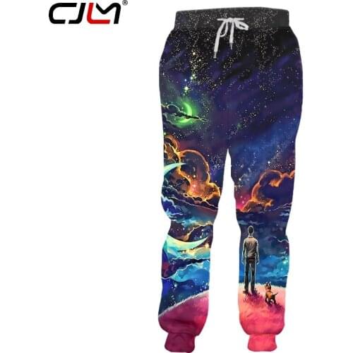 CJLM Fashion Man Sweatpants 3D Starry Sky Sugar Funny Streetwear Mens Pants Whole body printing Oversized Trousers