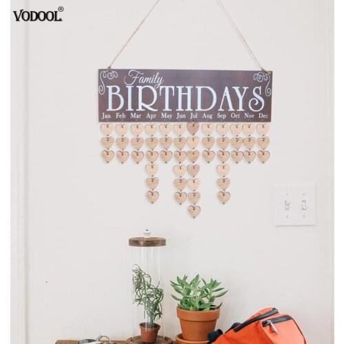 Chritsmas Birthday Special Days Reminder Board Home Hanging Decor Wooden Calendar Board Hanging Ornament New Year Decoration