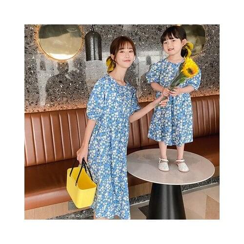 2021 Summer New Mather and Daughter Dress Fashion Baby Clothes Kids Dresses for Girls Family Matching Clothes Baby Beach Dresses