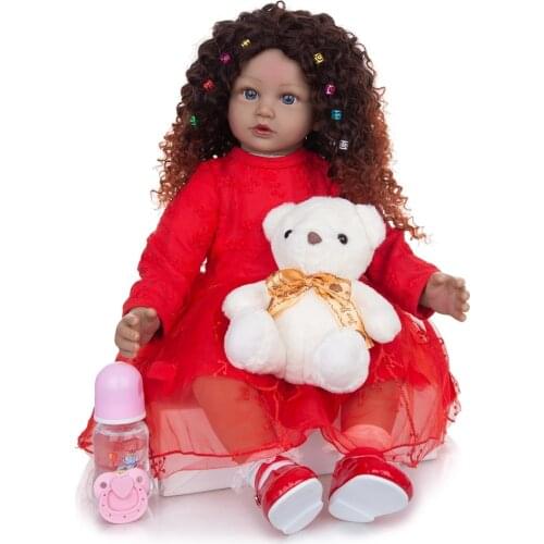 New Design Reborn Baby Dolls Black Skin 60 CM Cloth Body Toddler African Doll Babies Toy For Kids Christmas Birthday Gift