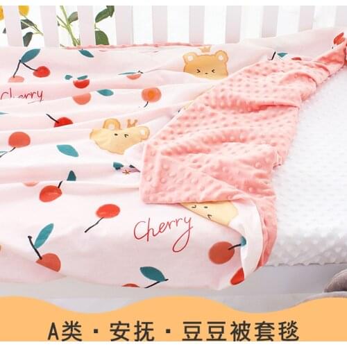 Autumn Winter Baby Minky Blanket Soft Cotton Print Fabric Minky Cloth Quilty Cover Baby Comfort Minky Dot Bedding Duvet Case