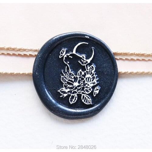 Flower Cat Seal Stamp,plant seal stamp,Party Wax Seal Stamp Kit, wedding invitation seals,gift packing party seal