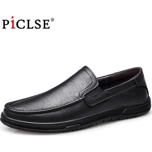 Luxury Brand Genuine Leather Men Shoes Business Casual Leather Shoes Men Loafers Comfortable Driving Moccasins Men Flat Shoes