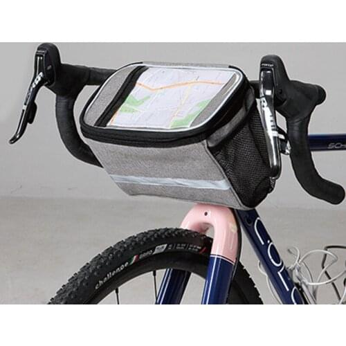 SAHOO Reflective Bicycle Cycling Bag Front Heat Protection Foldable Bike Handlebar Bags For Phone Bottle Bicycle Accessories