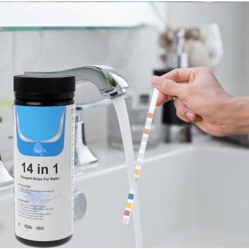 100pcs 14-in-1 Drinking Water Test Strip, Swimming Pool Water Quality Test, Simple And Fast Hardness Test, PH, Bromine, Nitrate