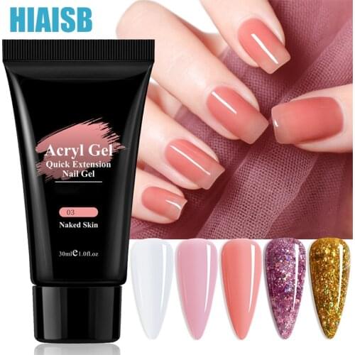 Poly UV Extension Gel Glitter For Nail Tips 30ML 12 Colors DIY Design Natural Manicures Acrylic Flowers Nails Polish UV Gel