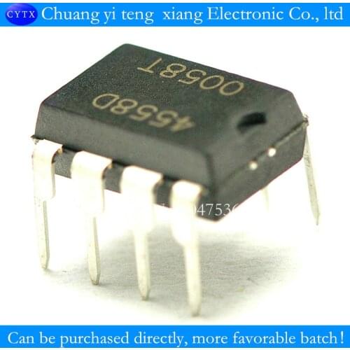 Upright JRC4558DnJM4558D JRC4558 DIP8 dual operational amplifier 10PCS/LOT