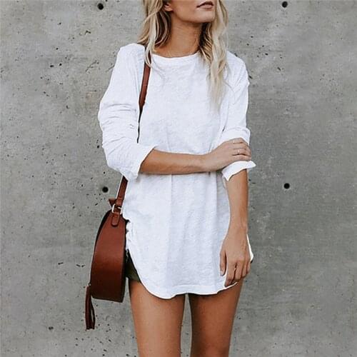 Womens White O-neck Long Sleeve Blouse Plus Size Office Lady Womens Tops And Blouses 2020 Spring Women Shirts