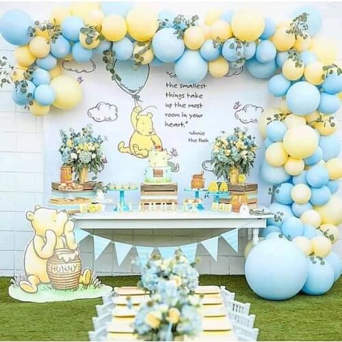 133pcs/set Macaron Blue Yellow Pastel Balloon Garland Arch Set for Boys Birthday Party Wedding Background Wall Decoation
