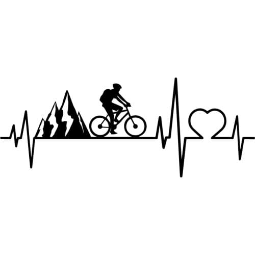 16*6.2cm Mountainbike Heartbeat Sticker Handsome And Cool Stickers Car Accessories Motorcycle Helmet Car Styling Car Sticker
