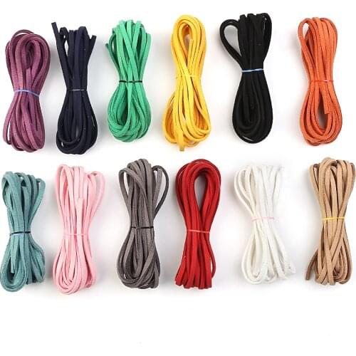 2.4Meter 3mm Width Faux Suede Cord Lace Bracelet Craft Jewelry Making Faux Flat Leather DIY Beading Thread Supplier
