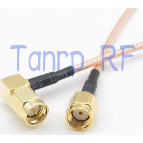 2PCS 20CM Pigtail coaxial jumper cable RG316 extension cable 8INCH SMA male right angle to RP SMA male RF adapter connector