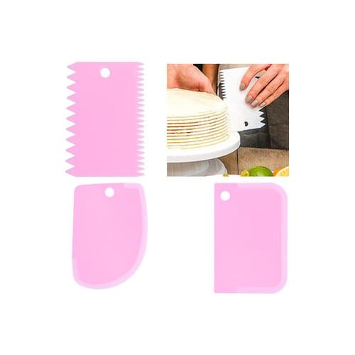 3Pcs/lot Cake Scraper Edge Decorating Cooking Cutters Set Comb Icing Smoother for Bread Dough Fondant Tool Cake Tools