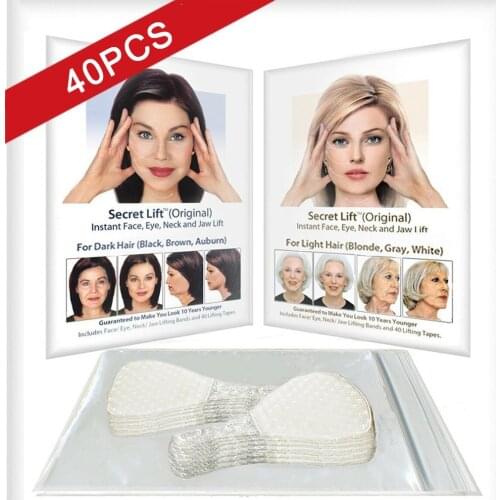 40Pcs / Set Invisible Thin Face Facial Stickers Facial Line Wrinkle Flabby Skin V-Shape Face Lift Tape Scotch For Face