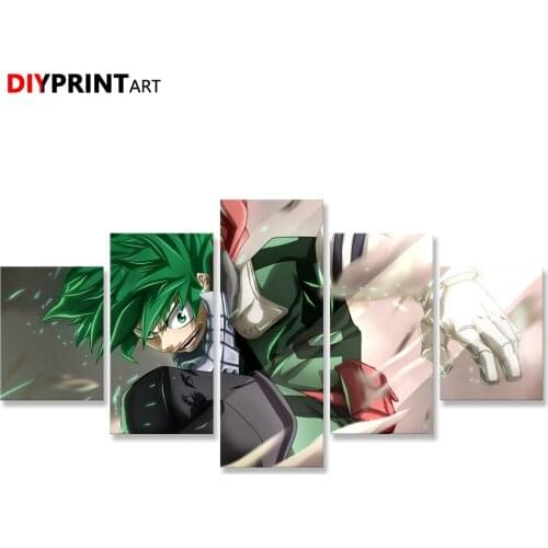 My Hero Academia Midoriya 5 Panel Canvas Art Pictures for Wall Decoration A2127