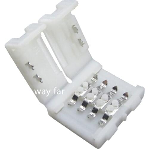 50pcs/lot RGB LED strip connector, 10mm 4pin free welding 5050 LED RGB strip PCB Board Clip BB4