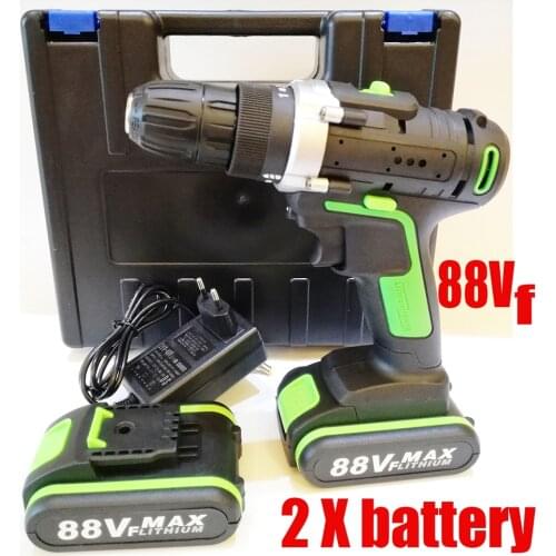 88VF Electric Drill Cordless Screwdriver Lithium Battery LED Light Mini DIY Wireless Power Driver 2-Speed Power Tools
