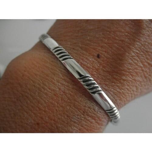 925 STERLING SILVER STRIPED MENS BRACELET