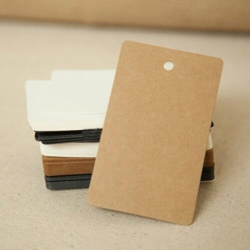Free shipping 9 * 5.4 cm Stock blank kraft gift tags cardboard pricing tags DIY notes tags brown paper labels 100pcs lot