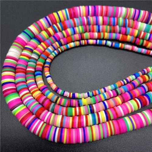 400pcs 16inch 3/4/5/6/8mm Clay Beads Flat Round Clay Polymer Loose Spacer Beads For Jewelry Making DIY Handmade Charms Bracelet