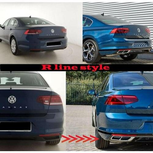 Rline R line style 2019+ for VW new Passat B8 - B8.5 Chrome Exhaust Deflectors Frame Double Version 3 Piece for volkswagen