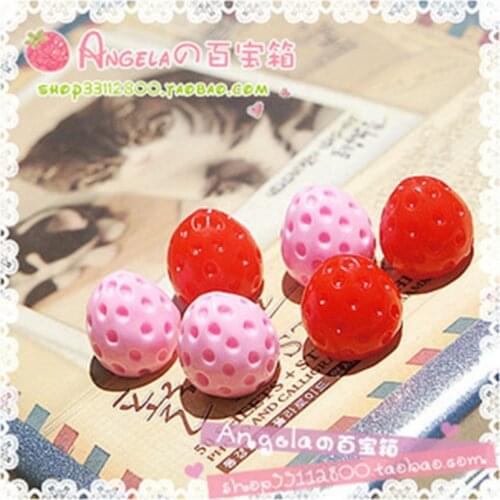For Diy Hair Decoration 20pcs Mixed 12*15mm Really So Kawaii Flat Back Reisn Cabochon Strawberry