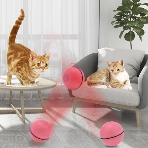 USB Electric Pet Toys Magic Roller Ball Cat LED Rolling Flash Ball Automatic Rotating Toy For Cat Dog Kids