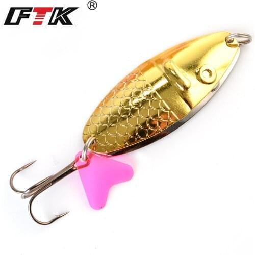FTK Fishing Metal Plate Marine Cut 2 Extra Strong 21/28/35g Simulate Scales Single and Doule Sequins With Zinc Alloy Material