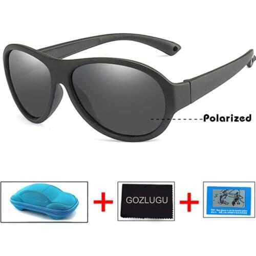 GOZLUGU The New Children Square Polarized Sunglasses Kids Silicone Safe Sun Glasses Girls Boys UV400 Coating Mirror 2021