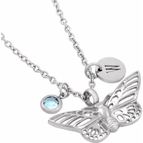 IJMD0044 Butterfly High Polish Stainless Steel Accessories Cremation Jewelry in Pendant Necklaces Girls Boys New Fashion Special