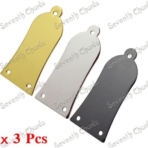 3 Pcs 3 Colors Metal 3 hole Truss Rod Cover Plate For Bass Guitar Replacement - Guitar Part - Chrome Black Golden For Choose