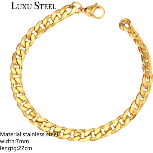 LUXUSTEEL Gold Bracelets For Men