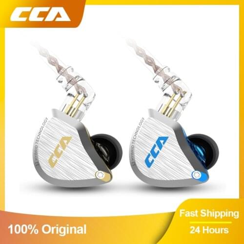 CCA C12 Metal Headset In Ear HIFI Bass Music DJ Earbuds Headphones 5BA+1DD Hybrid Technology Noise Cancelling Monitor Earphones