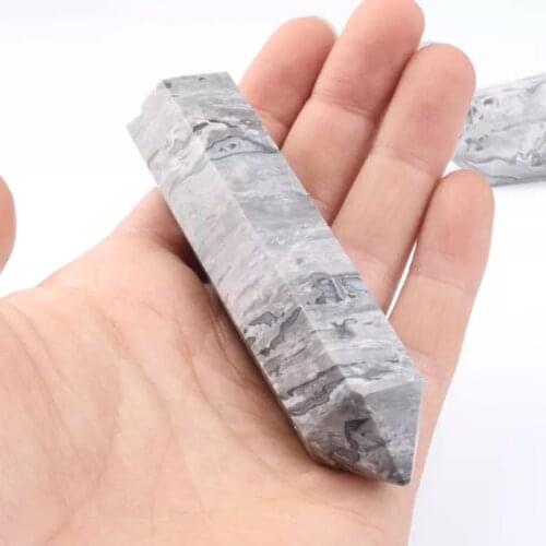 MOKAGY 90mm-100mm Natural Picassos Stone Wand Crystal Quartz Point 1pc