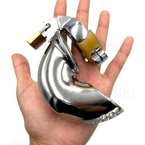 Curving Stainless Steel Male Chastity Device,Penis Lock,Penis Rings,Metal Cock Cage,Chastity Belt,Adult Sex Toys For Men Gay