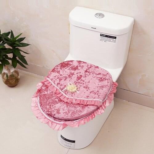 2PC Soft Bathroom Toilet Seat Cover Set Closestool Washable Warmer Mat Waterproof Pad Cushion Bathroom Decoration Accessories