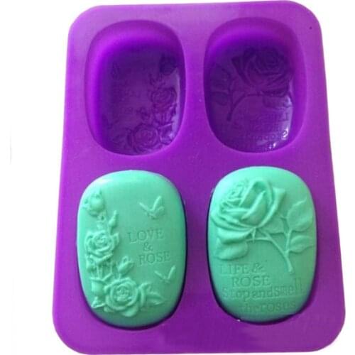 New Holes Silicone Soap Mold Rose Butterfly Shaped Sugarcraft Fondant Soap Mold 3D Flower Mold For Homemade Soap