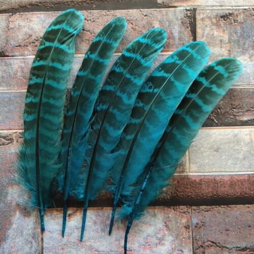 Wholesale 10Pcs Beautiful Sky Blue 10-15cm/4-6inches Natural Pheasant Feathers DIY Jewelry Christmas Holiday Decoration