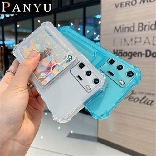 Clear Card Holder Phone Case Camera Protection For Samsung Galaxy S21 S20 FE S10 Plus Ultra Note 10 20 Plus Ultra Plain TPU Case